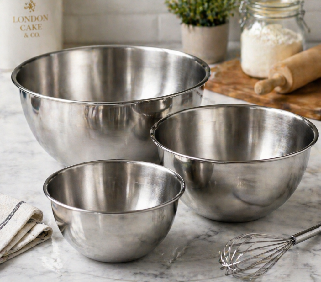 Durable stainless steel mixing bowls for baking - Essential kitchen tools for beginners by Landon Crust
