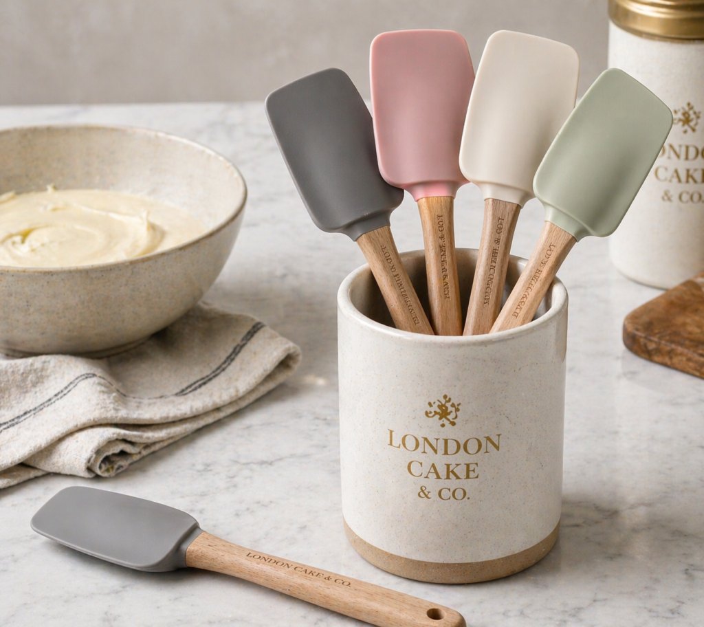 Heat-resistant silicone spatula for folding cake batter - Essential baking tool for beginners by Landon Crust