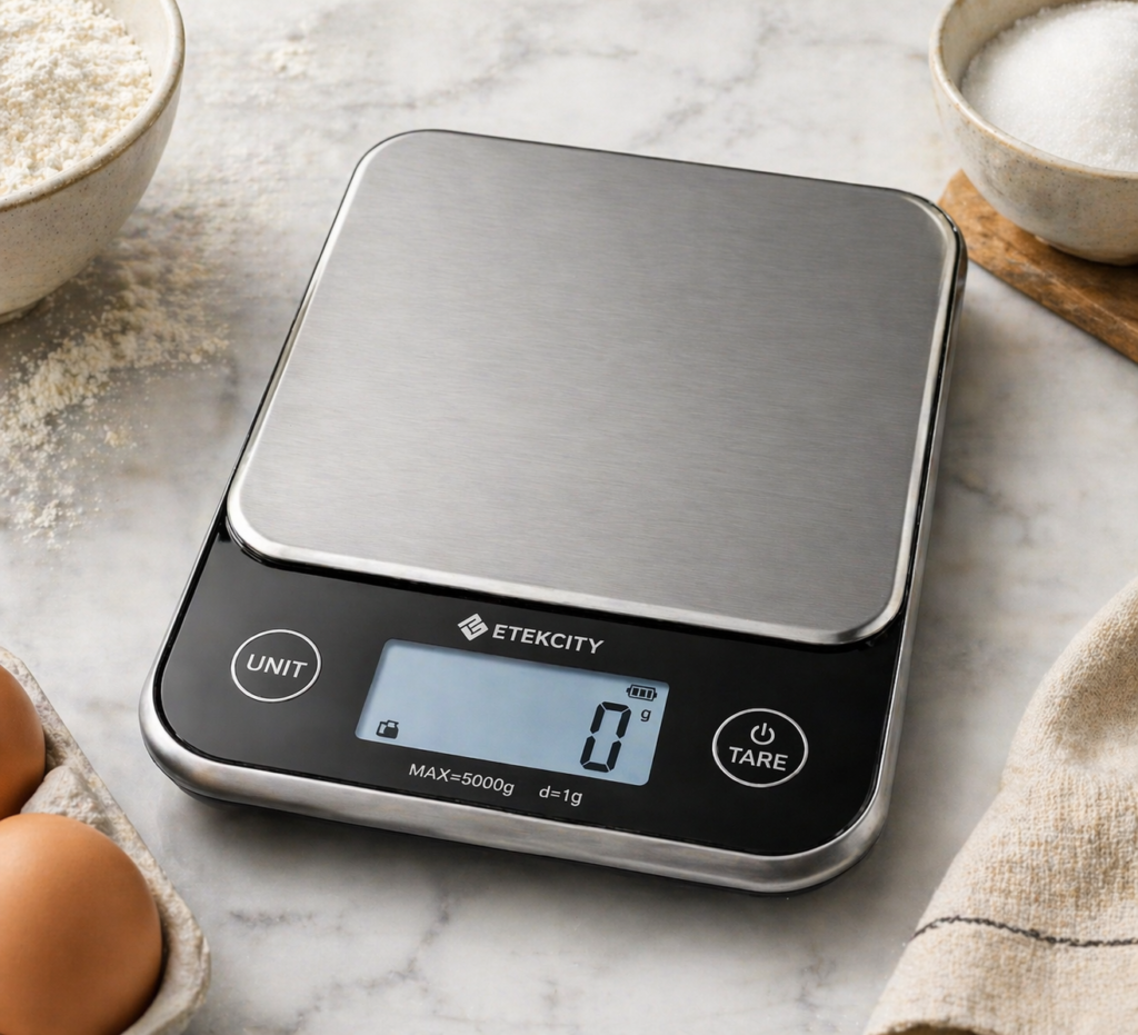 Digital kitchen scale for accurate baking measurements - Essential tool for beginners by Landon Crust